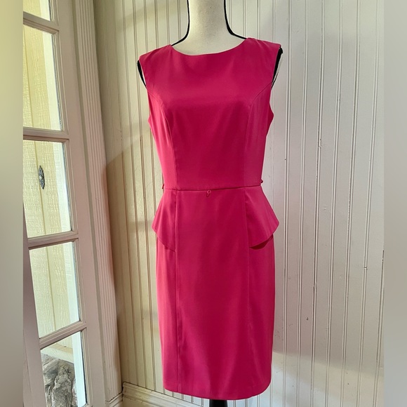 Alyx Dresses & Skirts - Bright Pink Alyx Sleeveless Peplum Sheath Dress Size 6